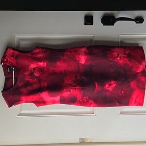 DKNY Watercolor Floral Sheath Scuba Dress